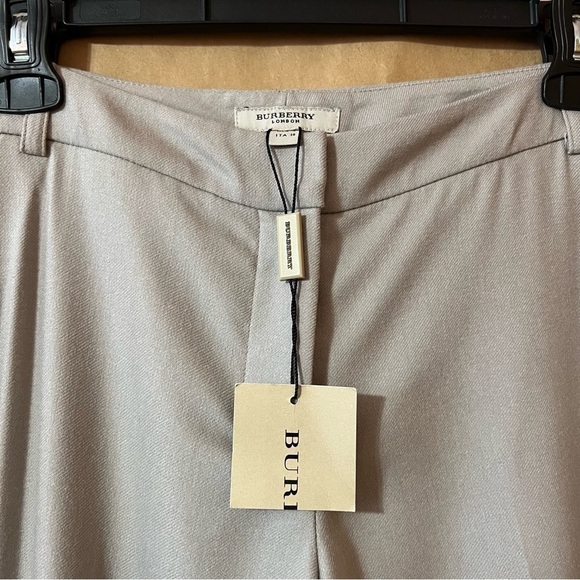 Burberry | NWT Wool Cashmere Wide Leg Tailored Trousers Pants Stone Size 4 - Picture 4 of 13